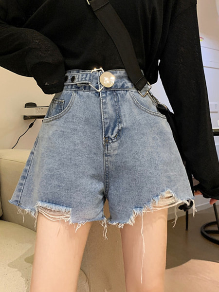 Model nou de blugi scurti de dama cu talie dreapta si talie inalta