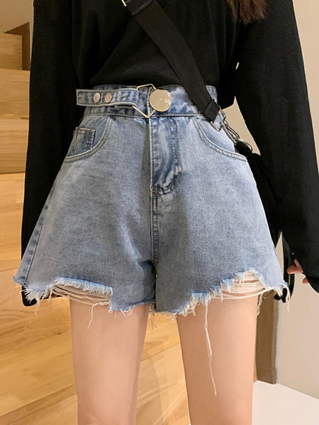 Model nou de blugi scurti de dama cu talie dreapta si talie inalta