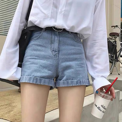 Model nou de blugi scurti de dama cu talie inalta si buzunare