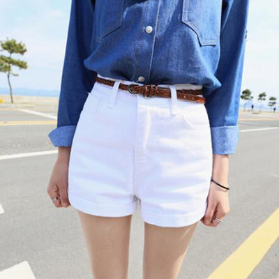 Model nou de blugi scurti de dama cu talie inalta si buzunare