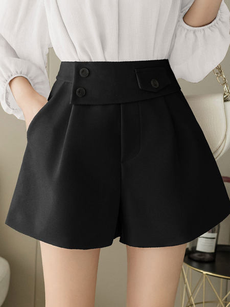 Pantaloni scurți casual de damă cu talie înaltă