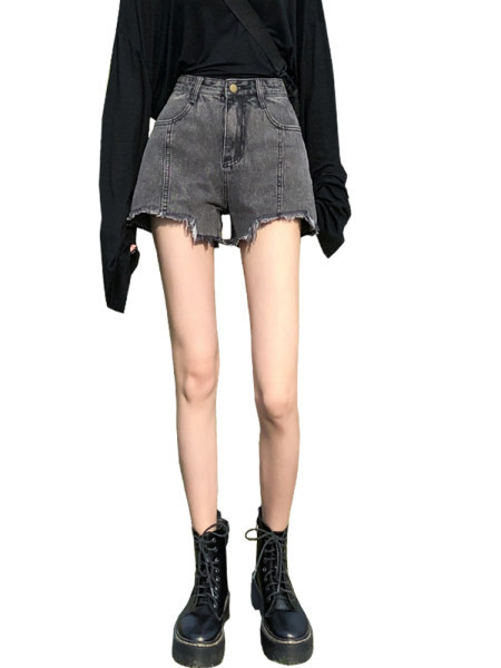 Pantaloni scurți din denim de damă cu talie înaltă