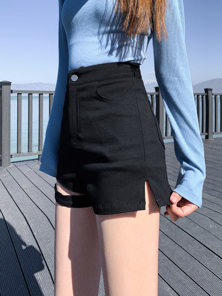 Blugi de damă cu talie înaltă cu motiv rupt