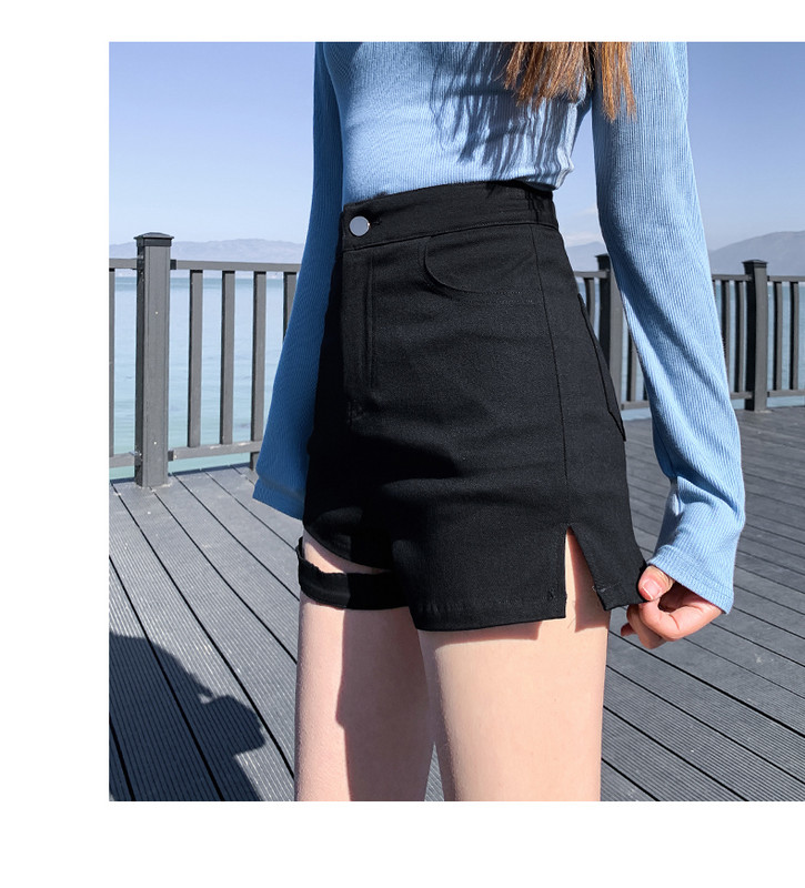 Blugi de damă cu talie înaltă cu motiv rupt