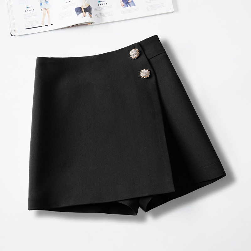 Pantaloni de fusta model nou pentru femei cu nasture si talie inalta