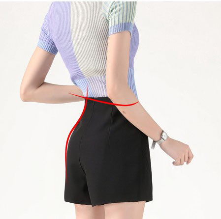 Pantaloni scurți de damă cu talie înaltă - în patru culori