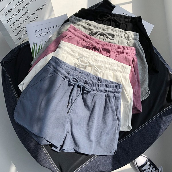 Pantaloni scurți casual din bumbac, cu talie elastică