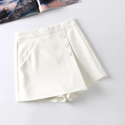 Pantaloni scurți/fustă de damă cu nasturi și talie înaltă