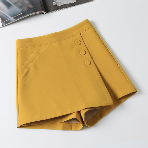 Pantaloni scurți/fustă de damă cu nasturi și talie înaltă