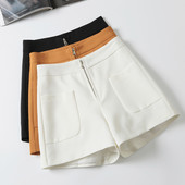 Pantaloni scurți de vară de damă cu fermoar și buzunare