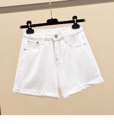 Pantaloni scurți casual de damă din denim cu talie înaltă