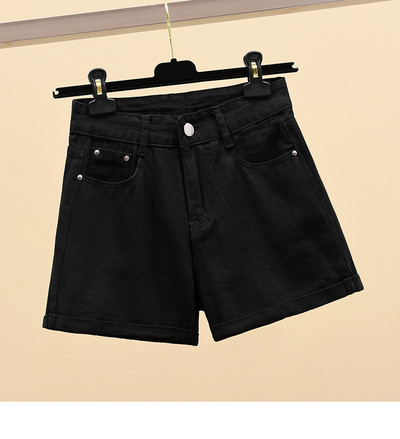 Pantaloni scurți casual de damă din denim cu talie înaltă