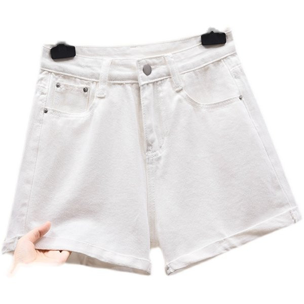 Pantaloni scurți casual de damă din denim cu talie înaltă