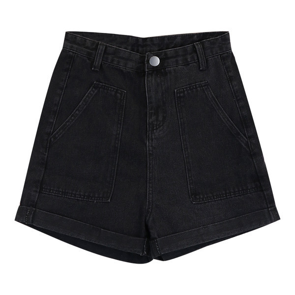 Model nou de pantaloni scurți de damă cu talie înaltă - negru și albastru