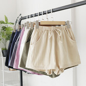 Pantaloni scurți de vară cu buzunare și talie elastică