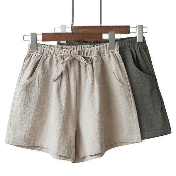 Pantaloni scurți de vară cu buzunare și talie elastică