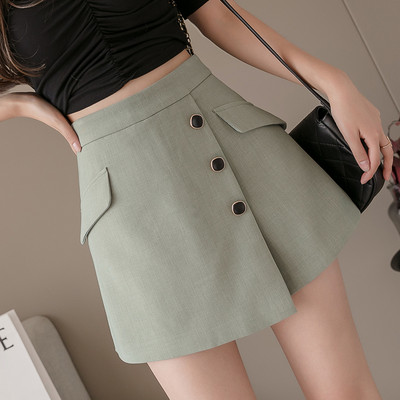 Fusta de dama tip pantaloni cu nasturi si talie inalta