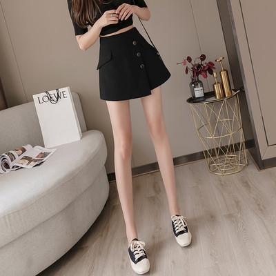 Fusta de dama tip pantaloni cu nasturi si talie inalta