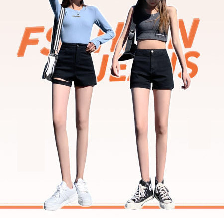 Model nou de pantaloni scurți de damă în negru - două modele