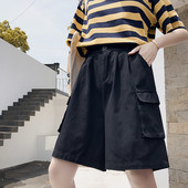 Pantaloni casual până la genunchi și buzunare