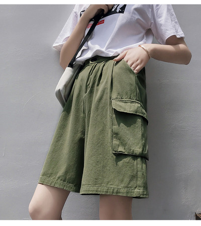 Pantaloni casual până la genunchi și buzunare