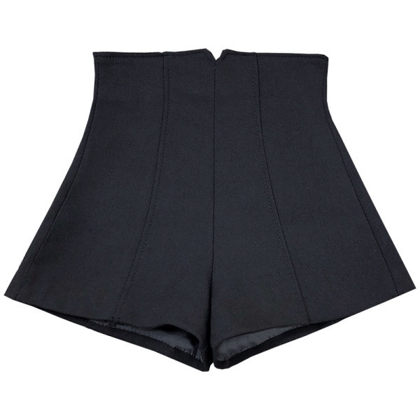 Pantaloni scurți pentru femei cu talie înaltă în negru