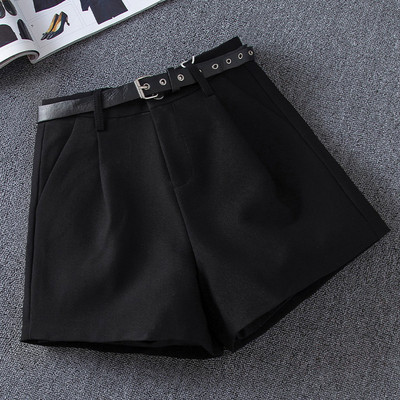 Pantaloni scurți de vară de damă cu talie înaltă și curea