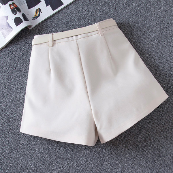 Pantaloni scurți de vară de damă cu talie înaltă și curea