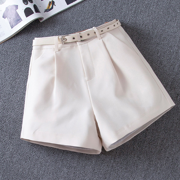 Pantaloni scurți de vară de damă cu talie înaltă și curea