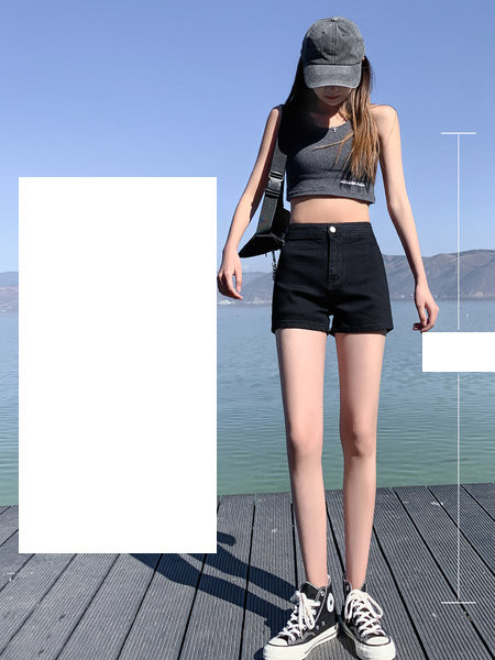 Pantaloni scurți casual de damă cu talie înaltă - trei culori