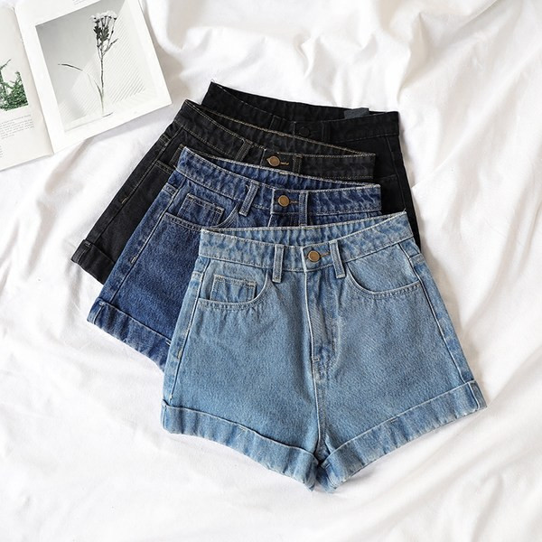 Pantaloni scurți din denim cu talie înaltă