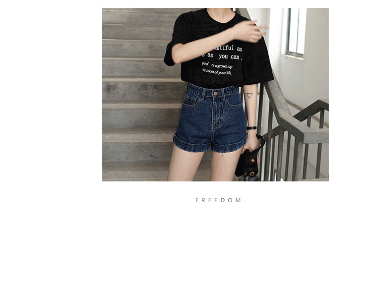 Pantaloni scurți din denim cu talie înaltă