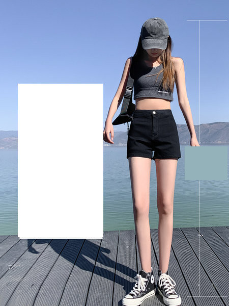 Model nou de pantaloni scurți de damă cu talie înaltă - trei culori