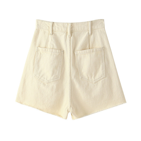 Fusta-pantalon de dama cu talie inalta si elemente rupte