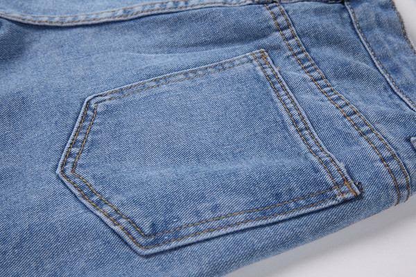 Pantaloni scurți casual de damă din denim cu talie înaltă de culoare albastru