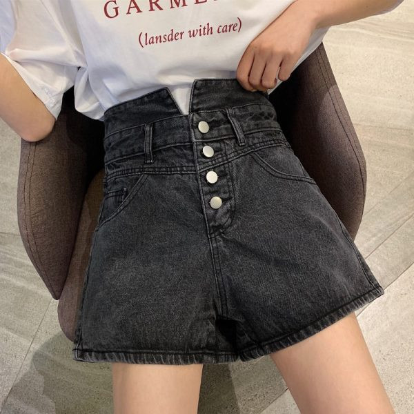 Blugi de dama cu nasturi - talie inalta