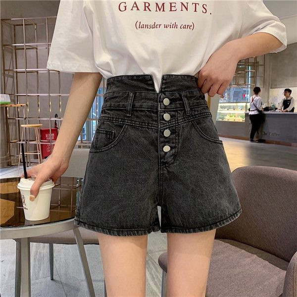 Blugi de dama cu nasturi - talie inalta