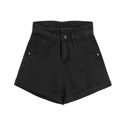 Pantaloni scurți casual damă din denim - talie înaltă