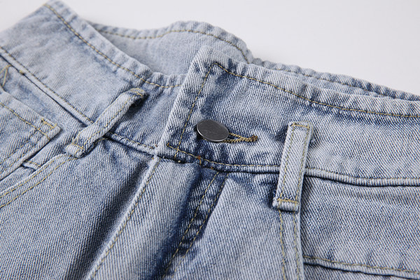 Pantaloni scurți casual damă din denim - talie înaltă