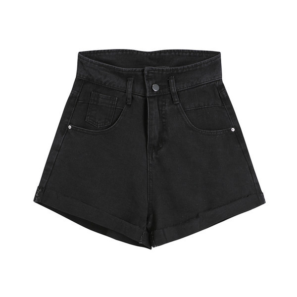 Pantaloni scurți casual damă din denim - talie înaltă