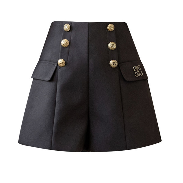 Pantaloni scurti moderni de dama cu nasturi metalici