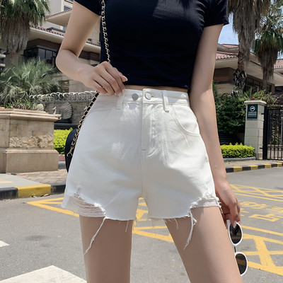 Model nou de blugi de vara cu franjuri si talie inalta