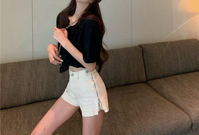 Pantaloni scurti de dama model nou cu fermoar - mai multe culori