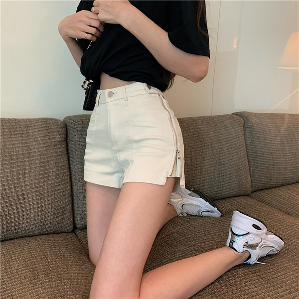 Pantaloni scurti de dama model nou cu fermoar - mai multe culori