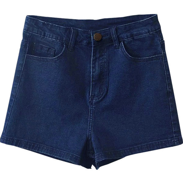 Model nou de pantaloni scurți de damă cu talie înaltă - albastru și negru