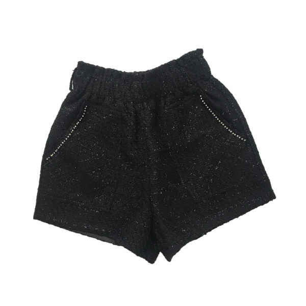 Pantaloni scurți moderni de damă cu particule strălucitoare și pietre