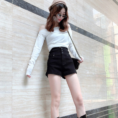 Pantaloni scurți moderni din denim cu nasturi - trei culori