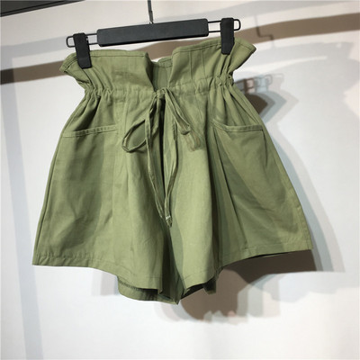 Pantaloni de damă cu legături în talie și buzunare