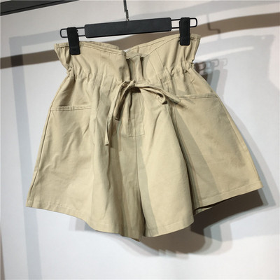 Pantaloni de damă cu legături în talie și buzunare