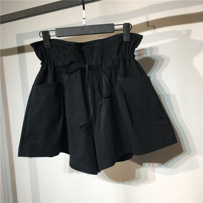 Pantaloni de damă cu legături în talie și buzunare